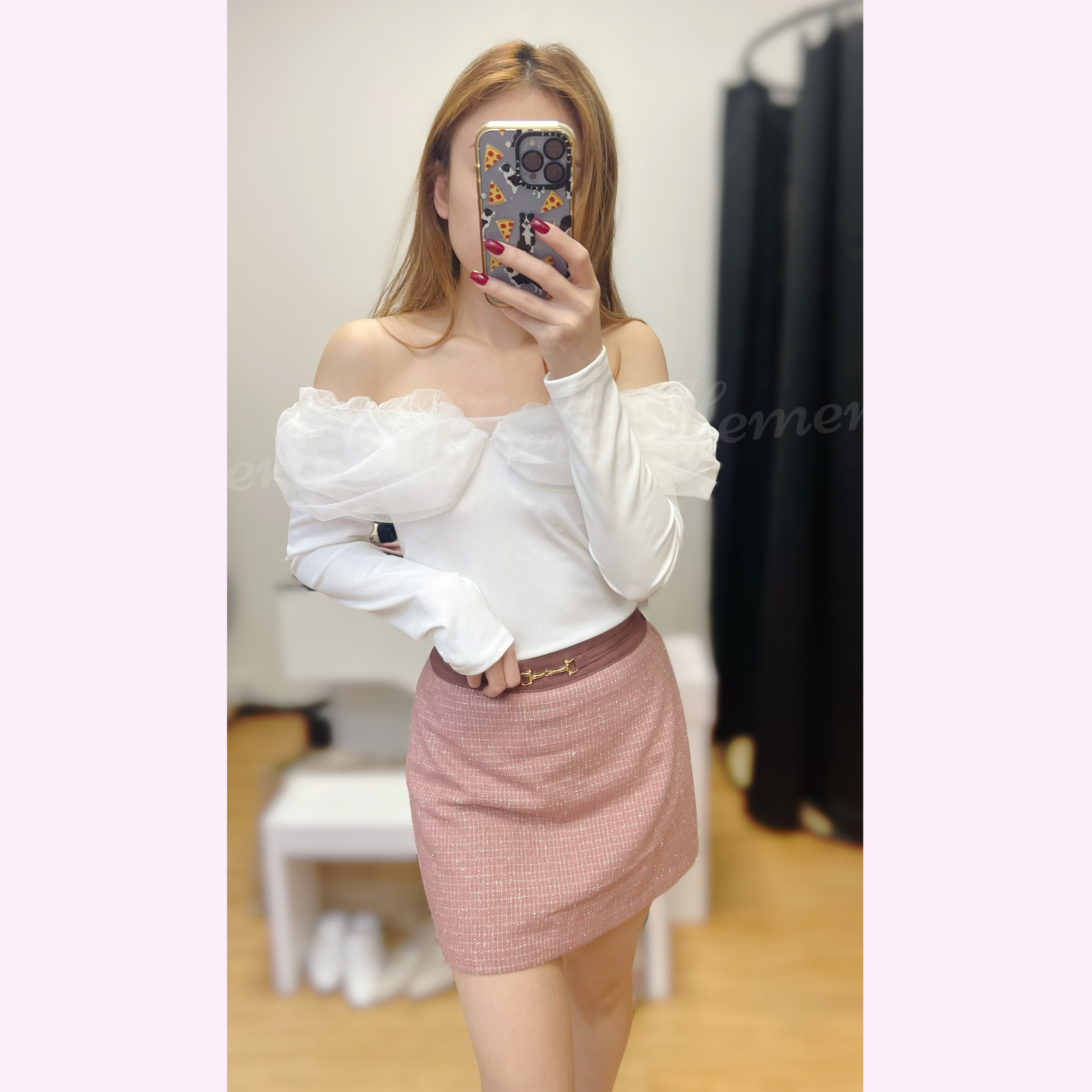 MH012107 一字膊紗膊棉質上身