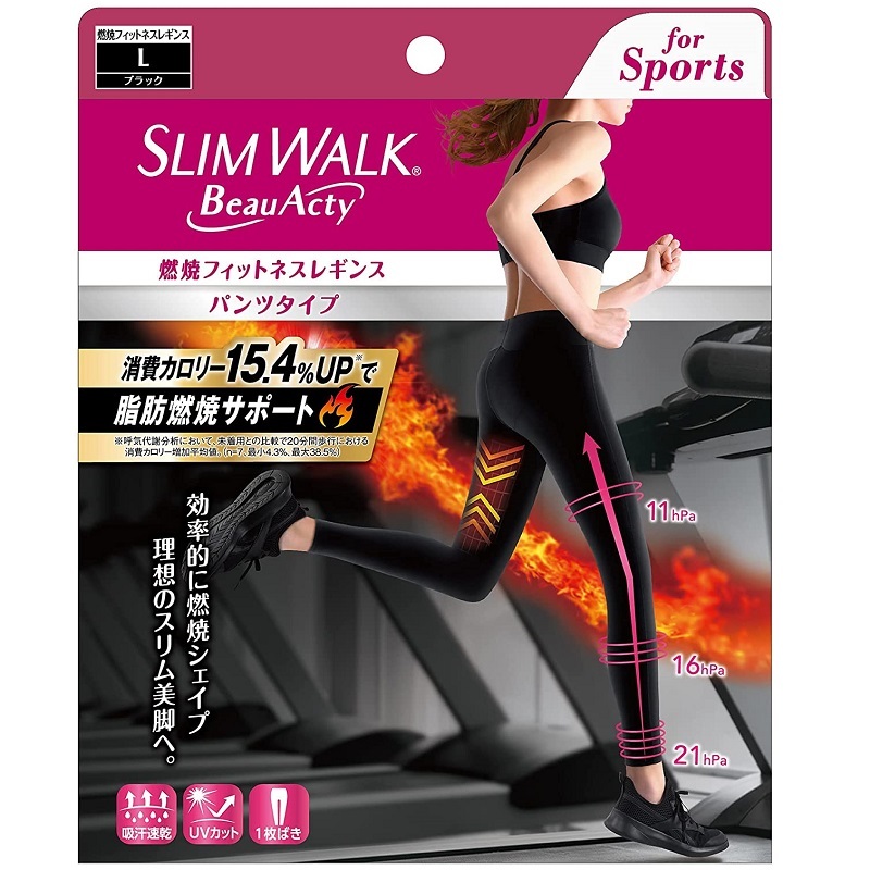 Slimwalk 日本美腿緊身壓力運動襪(黑色) PH862/PH863