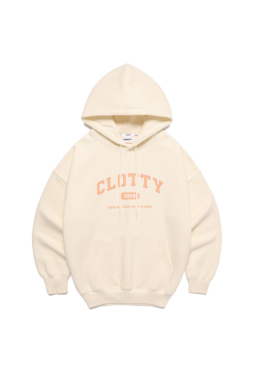 [CLOTTY] ARCH LOGO HOODIE[CREAM]