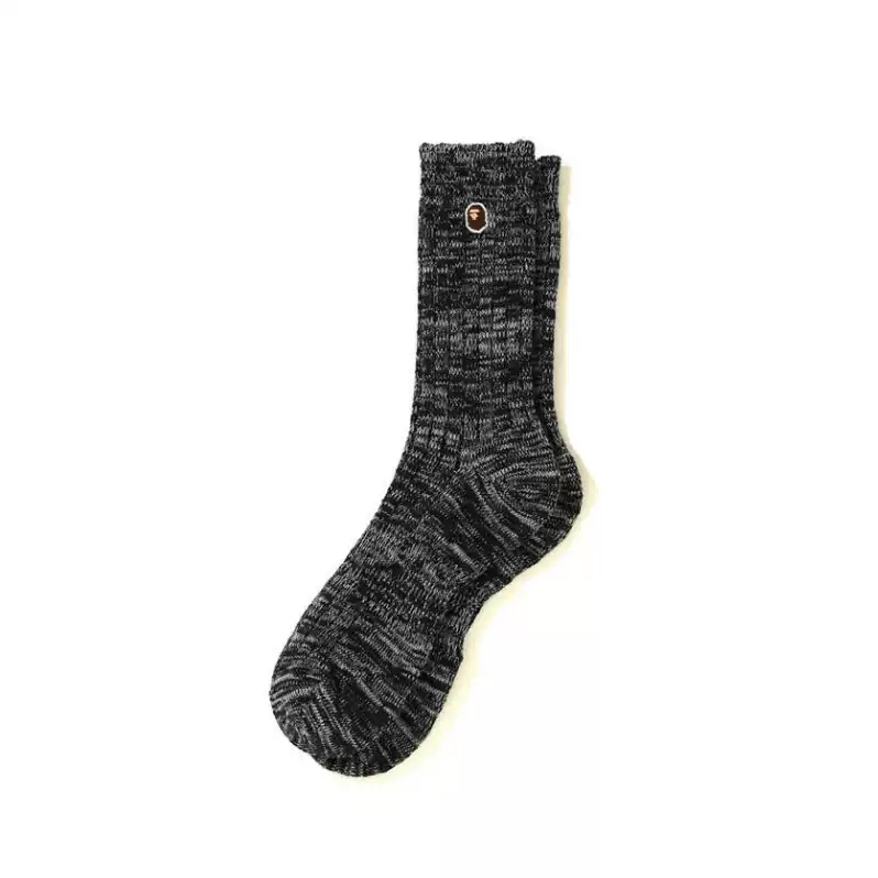 A BATHING APE BAPE MELANGE SOCKS 襪子 長襪 黑色