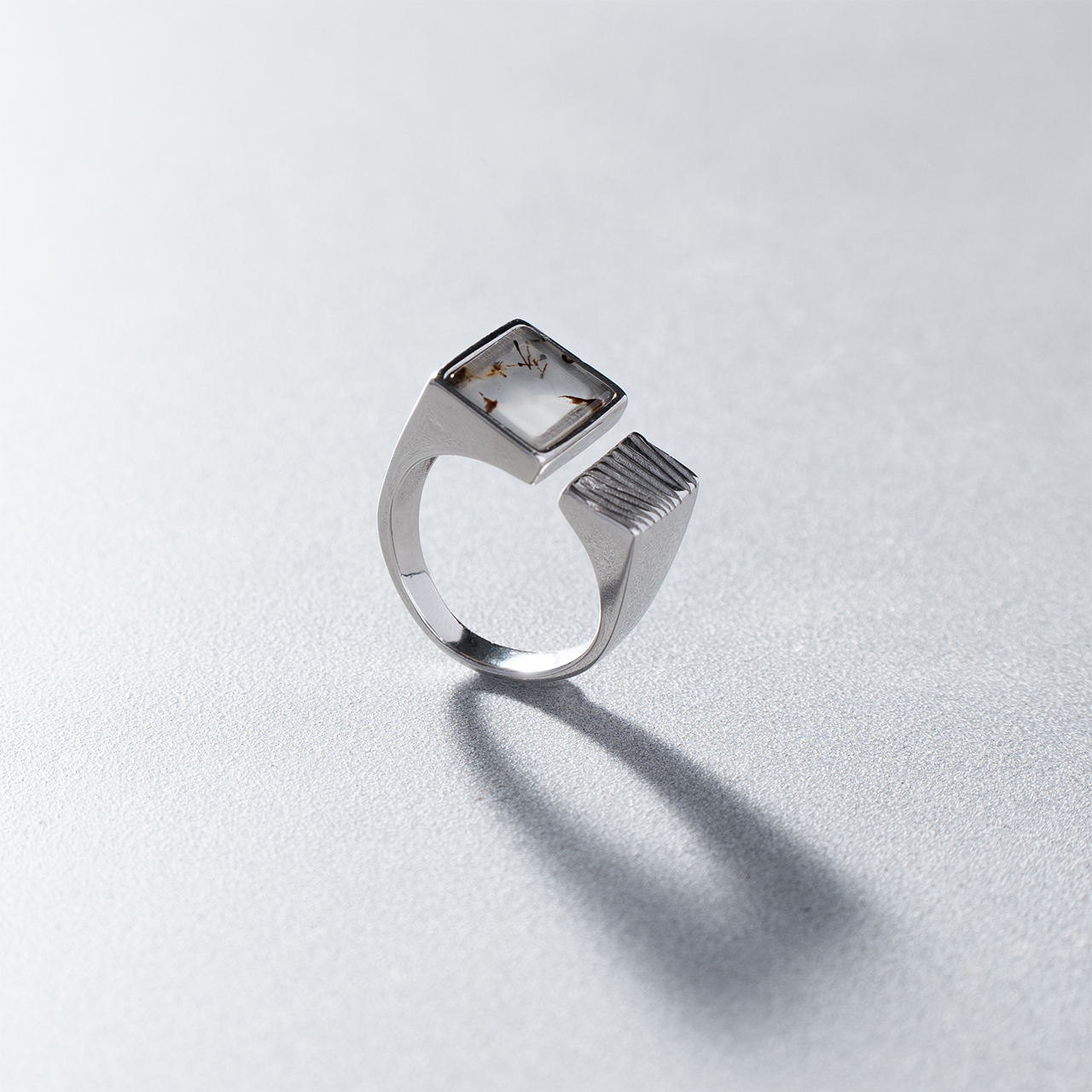 【BLUZ】925s 純銀幾何瑪瑙戒指