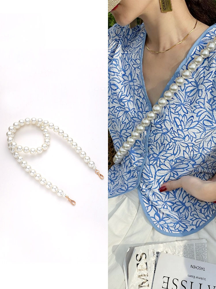 小香帶珍珠鏈條配件包包鏈子肩帶斜挎改造包帶包鏈