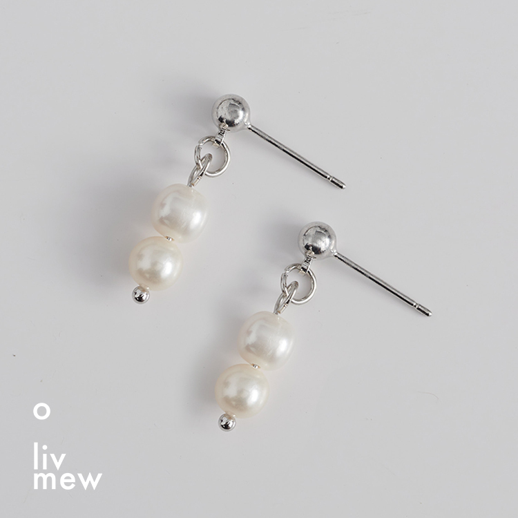Silver925｜Freshwater pearls earring｜Olivmew