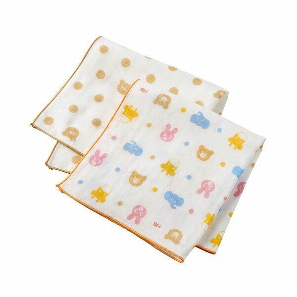 動物頭像紗布手帕套裝(2pcs)