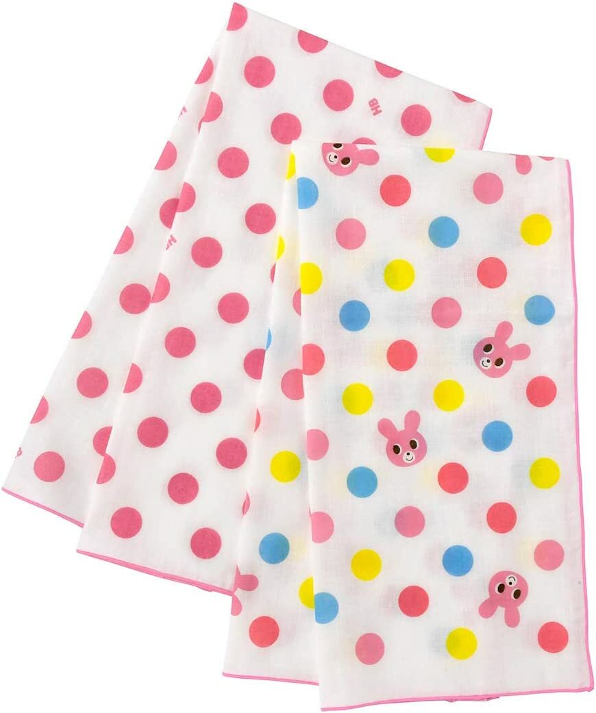 兔子波點紗布毛巾套裝(2pcs)