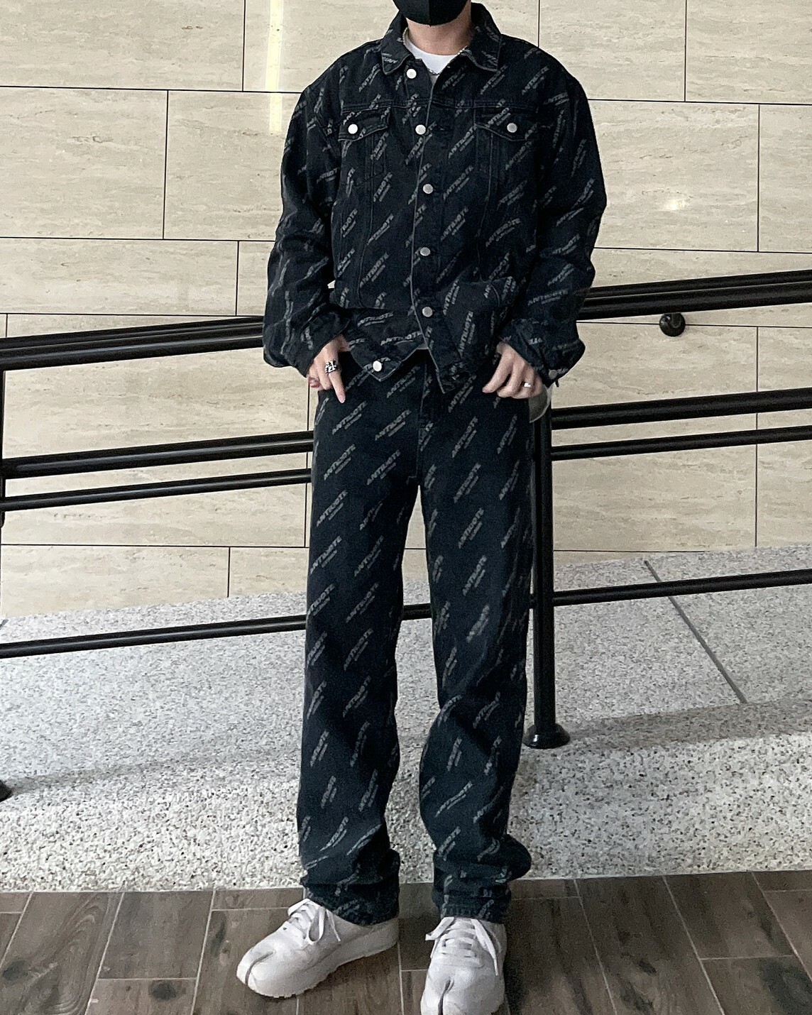 ANTIDOTE 滿版字體Logo 石洗黑 牛仔外套 牛仔褲 牛仔套裝