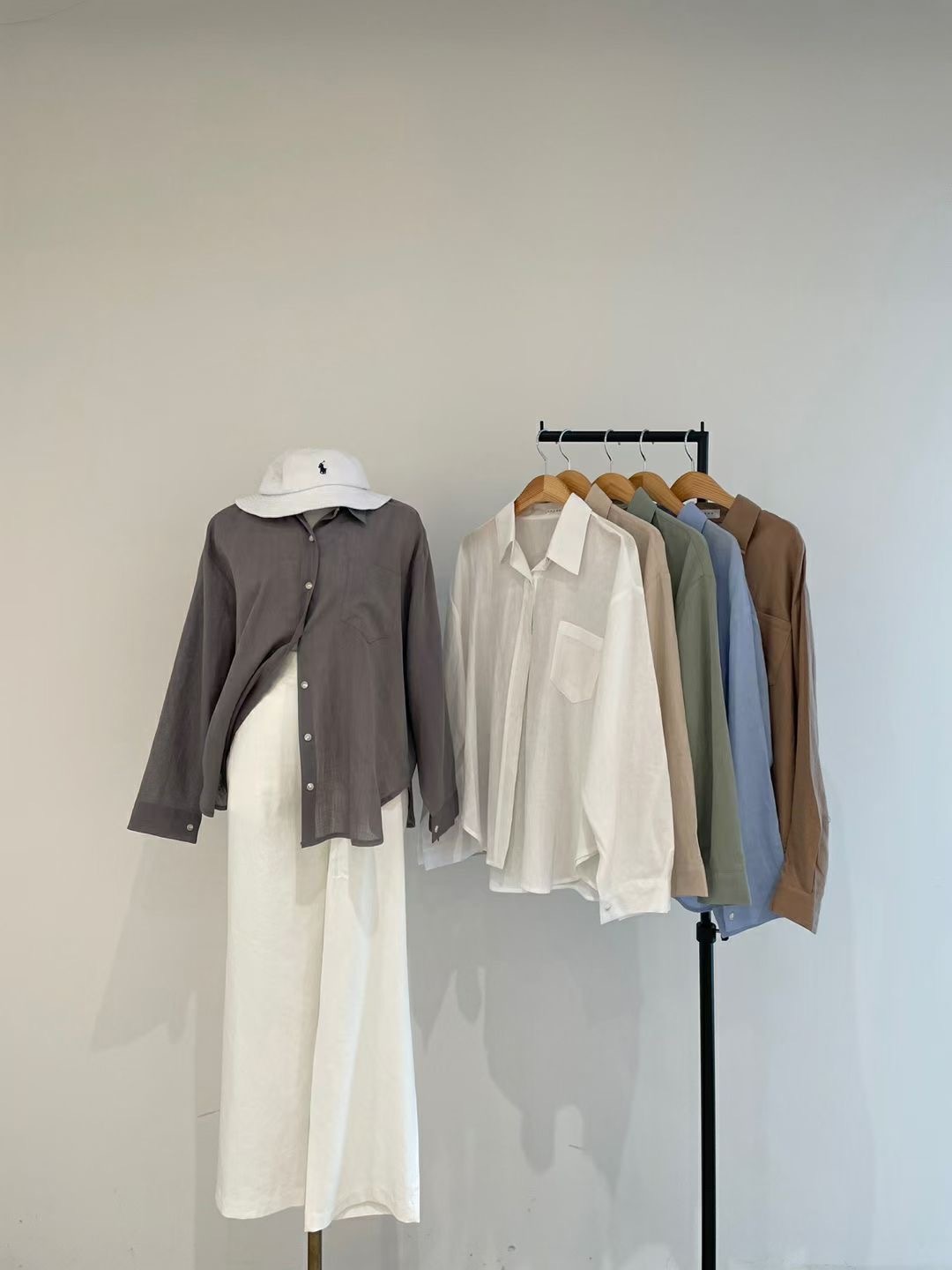 【優惠現貨】韓製麻質恤衫外套