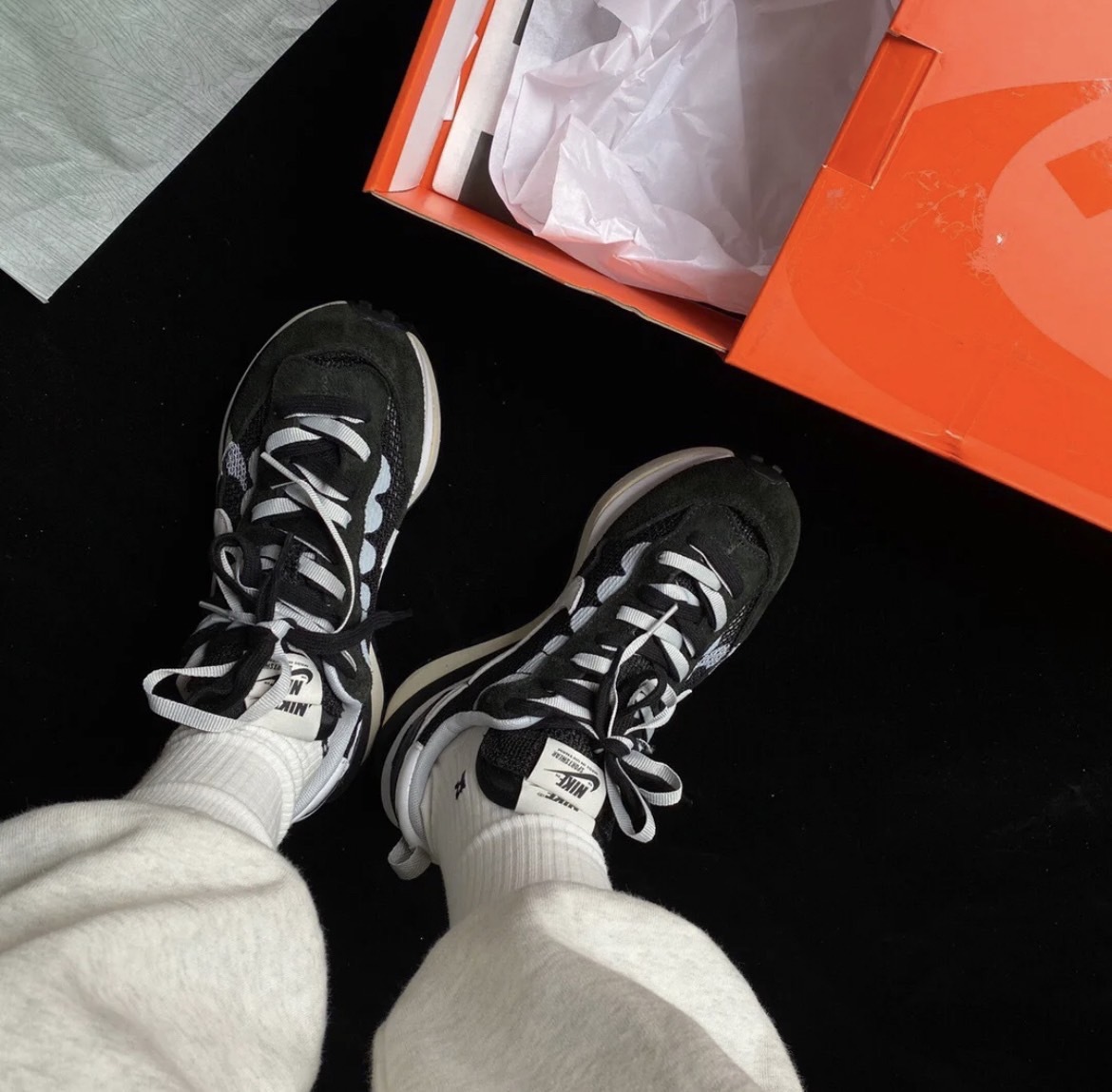 <降價啦🔥>Sacai x Nike VaporWaffle 解構 黑