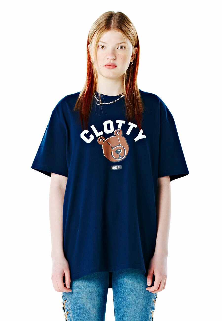 [CLOTTY] BUDDY BEAR ARCH LOGO T-SHIRT[WHITE]