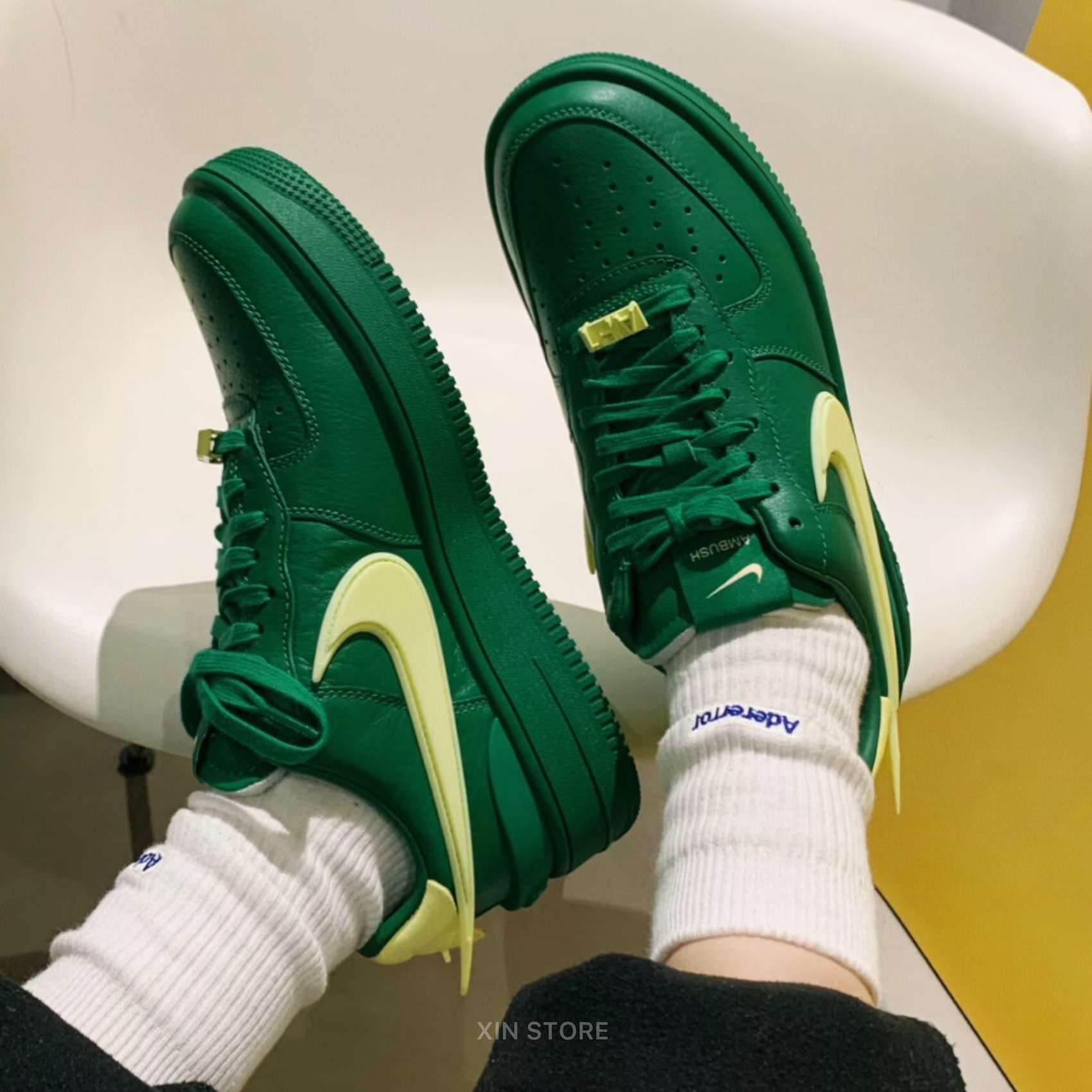 【現貨】Nike Air Force 1 x Ambush 低筒 聯名 繽紛 皮革 綠黃 寶藍