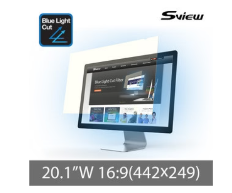 SVIEW 20.1 吋 (442x249mm)(wide 16:9) 電腦熒幕防藍光保護片 (韓國製造)(Part No.: SBFAG-20.1W9)
