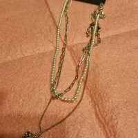 [S] NYU.NYU SILVER PEARL AND BEAR TRIPLE NECKLACE, SNN88 (SNN88)