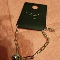 [S] NYU.NYU SILVER CHAIN WITH HEART AND PEARL BRACELET, SNN113 (SNN113)