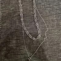 [S] NYU.NYU CHAIN 2-IN-1 WITH PEARL NECKLACE,SILVER, SNN129 (SNN129)