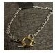[S] NYU.NYU HEXAGONAL CHAIN NECKLACE,GOLD/SILVER, SNN133 (SNN133)