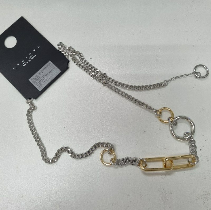 [S] NYU.NYU CHAIN NECKLACE WITH GOLD LINK, SNN135 (SNN135)