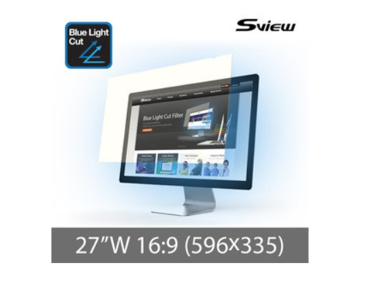 SVIEW 27 吋 (596x335mm)(wide 16:9) 電腦熒幕防藍光保護片 (韓國製造)(Part No.:  SBFAG-27W)