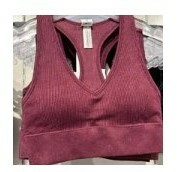 [S] CALVIN KLEIN PERFORMANCE RIBBED ACID WASH SPORTS BRA,GARNET, PFCT2212-GAR (SCK138)