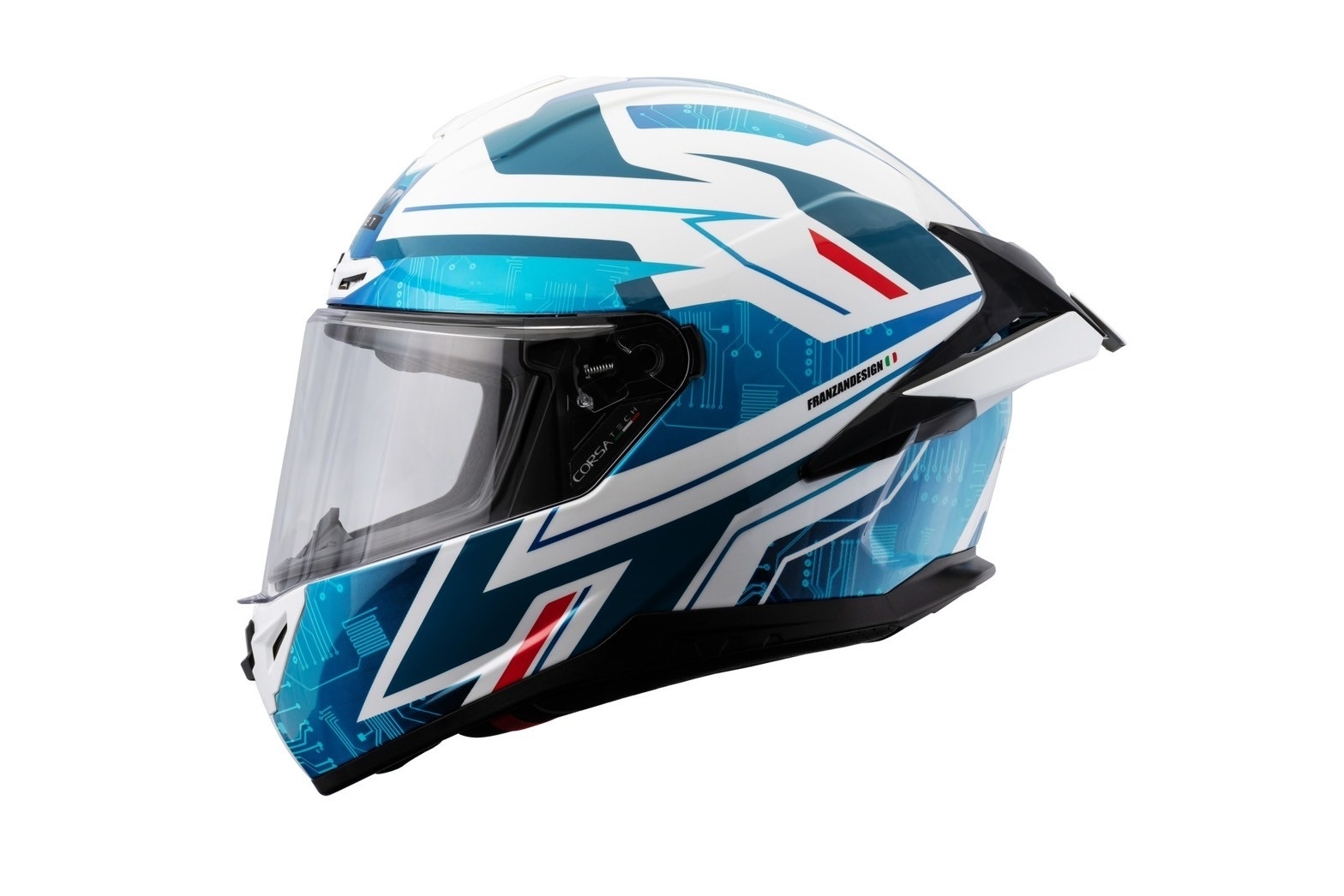 LUBRO CORSA TECH 彩繪 新銳藍 全罩 大鴨尾