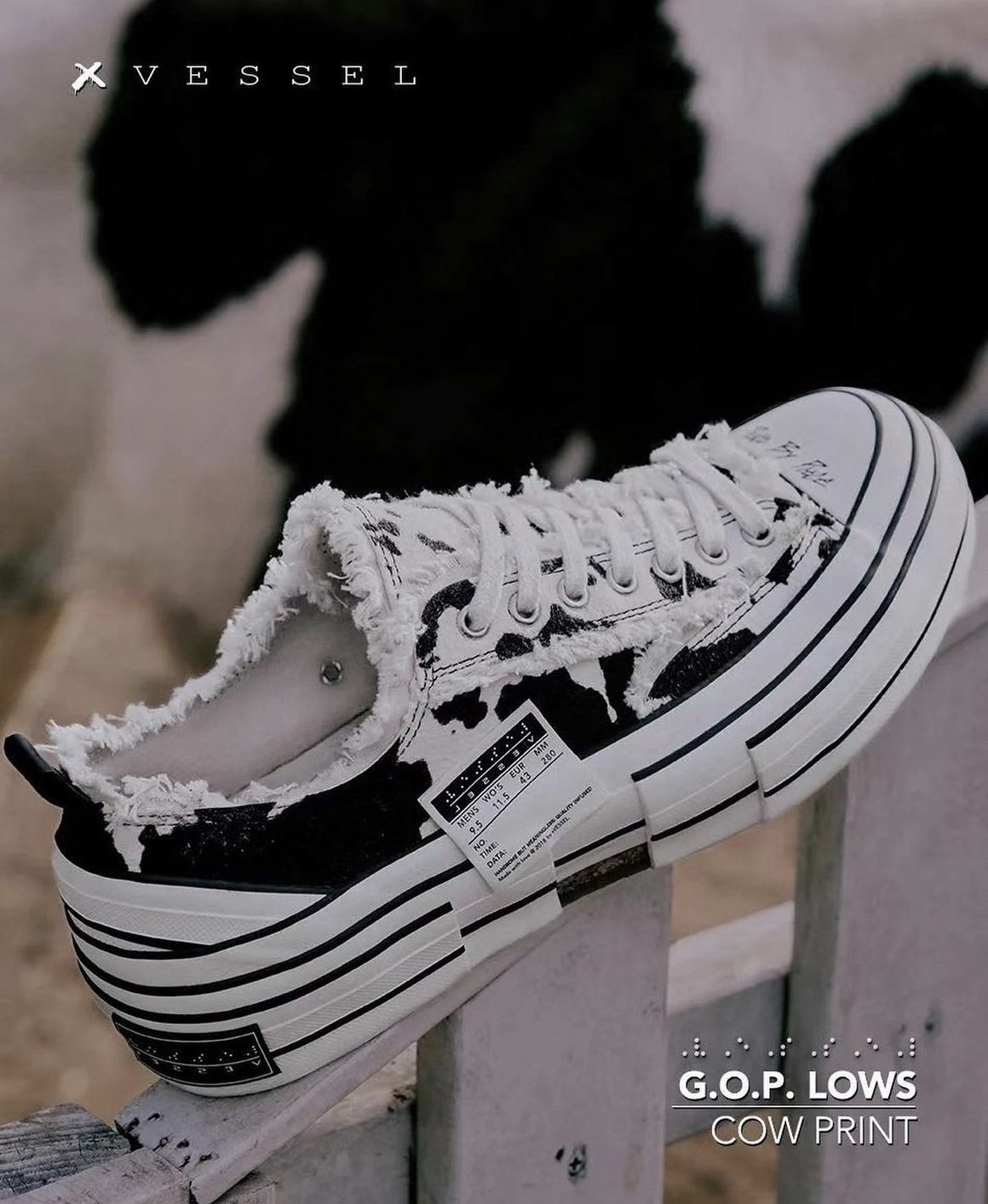 xVESSEL G.O.P. Lows "Cow Print" 奶牛 黑白 解構鞋