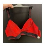 [S] CALVIN KLEIN MODERN COTTON CROSS BACK UNLINED BRALETTE,RED, QF5980-620 (SCK169)