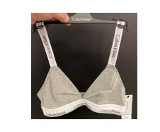 [S] CALVIN KLEIN MODERN COTTON CROSS BACK UNLINED BRALETTE,GREY, QF5980-020 (SCK168)
