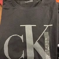 [S] CALVIN KLEIN MONOGRAM LOGO ROUND NECK T-SHIRT,BLACK, 40810KP-001 (SCK181)