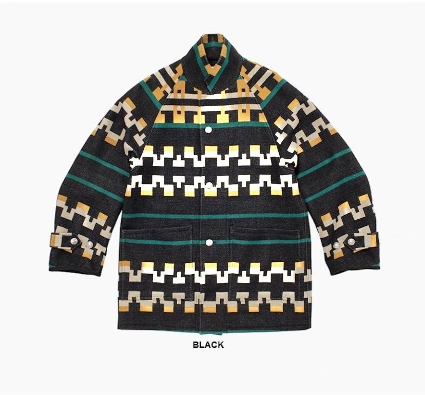 VISVIM HOPILAND COAT NATIVE BLANKET - BLACK PRE ORDER ITEM (預訂中)