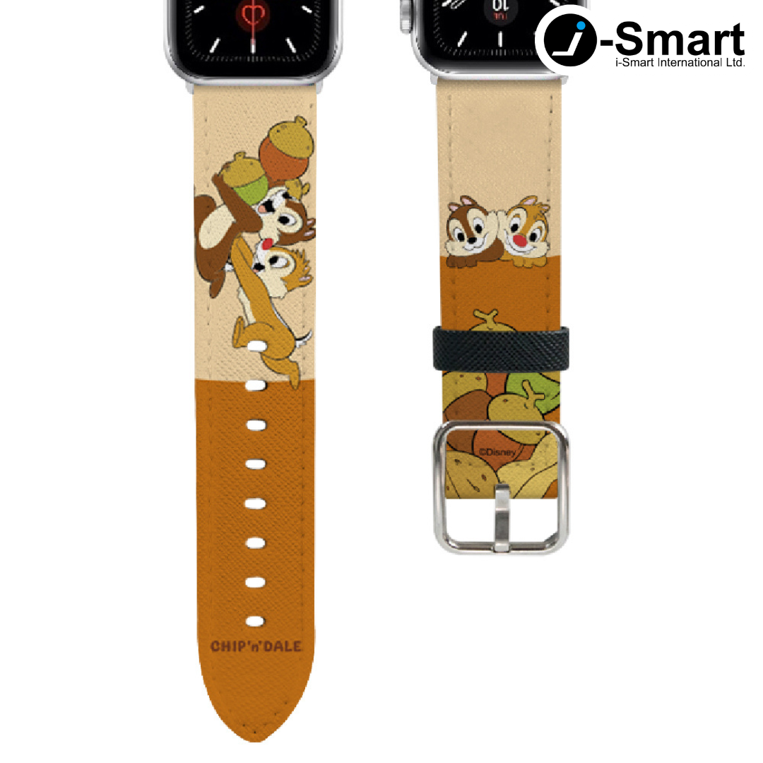 迪士尼 Disney-Apple Watch錶帶-皮革系列-鋼牙與大鼻 Chip 'n Dale