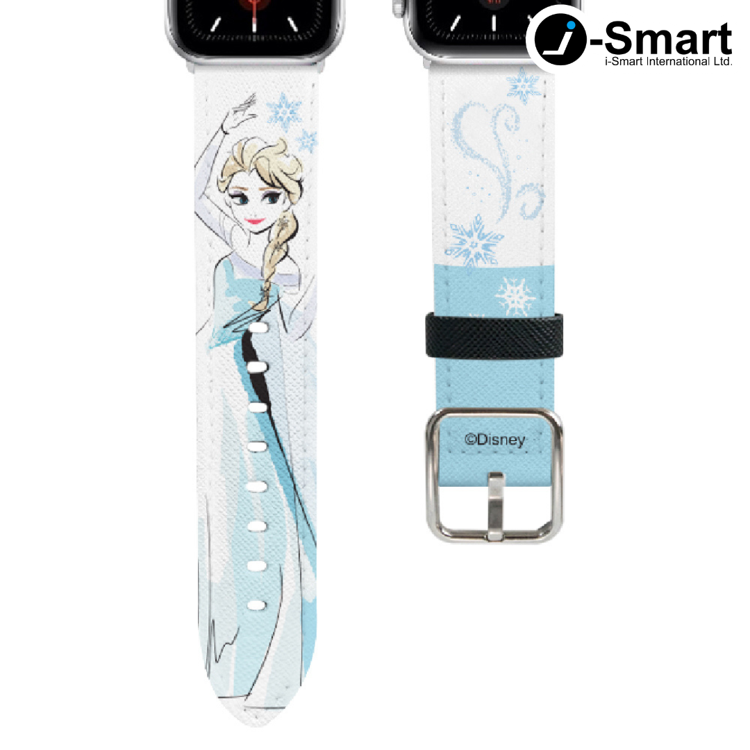 迪士尼 Disney-Apple Watch錶帶-皮革系列-藝術風冰雪奇緣 Elsa