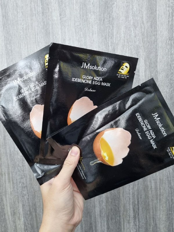 [S] JMSOLUTION [SET OF 3] GLORY AQUA IDEBENONE EGG MASK DELUXE, JMMS-YF04001 (SJM30)
