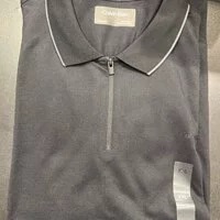 [S] CALVIN KLEIN POLO SHIRT WITH ZIP,BLACK, SP40573347-40FP863002 (SCK214)