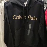 [S] CALVIN KLEIN GOLDEN LOGO HOODIE JACKET,BLACK, SP40579915-40JP957001 (SCK220)