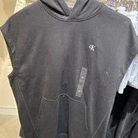 [S] CALVIN KLEIN ARCHIVE LOGO FLEECE SWEATSHIRT DRESS,BLACK, SP40578337-40WP142001 (SCK222)