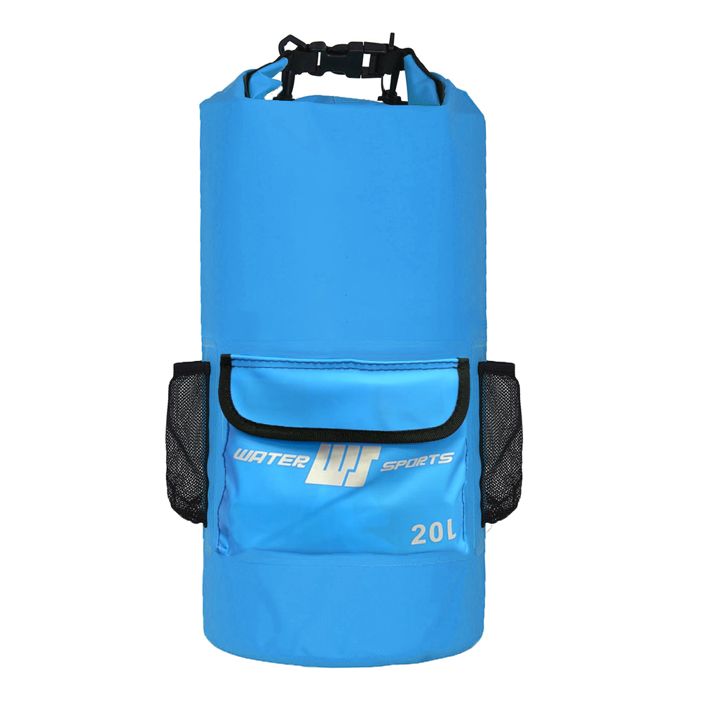 PVC 圓筒防水雙肩包 (附口袋) 20升