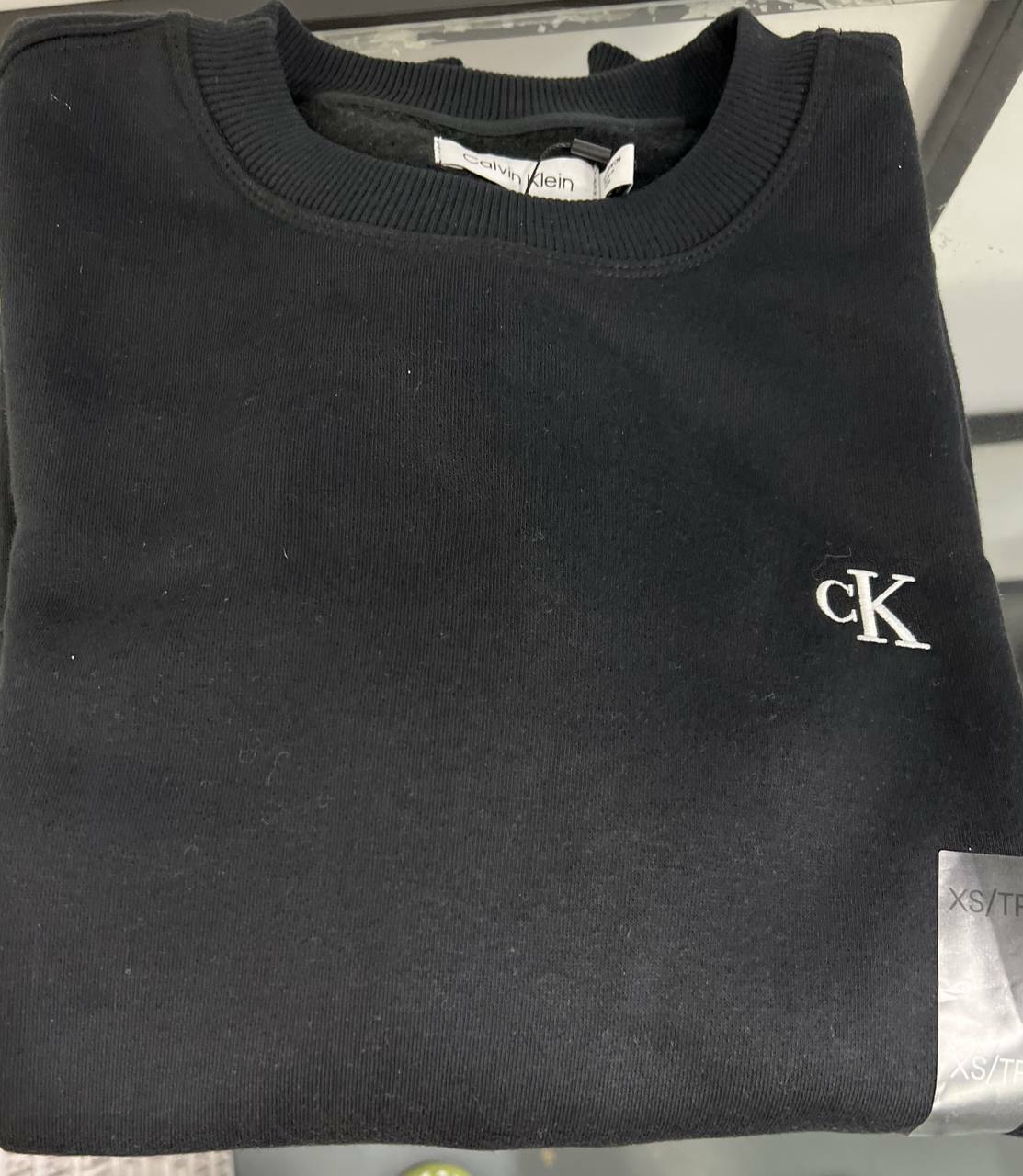 [S] CALVIN KLEIN RELAXED FIT ARCHIVE LOGO FLEECE SWEATSHIRT,BLACK, SP40578946-40HP255001 [FINAL SALE] (SCK231)