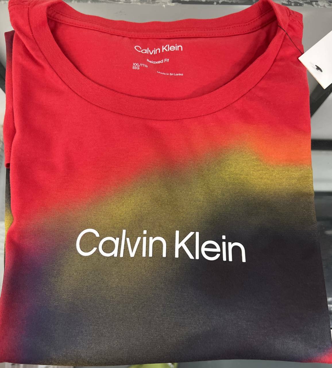 [S] CALVIN KLEIN BIG LETTERING LOGO T-SHIRT,RED, SP40580533-40JP899600, FINAL SALE (SCK234)