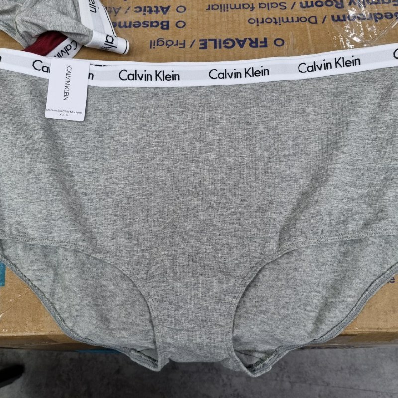 [S] CALVIN KLEIN CAROUSEL LOGO COTTON MODERN BRIEF,GREY, QD3892-050 (SCK240)