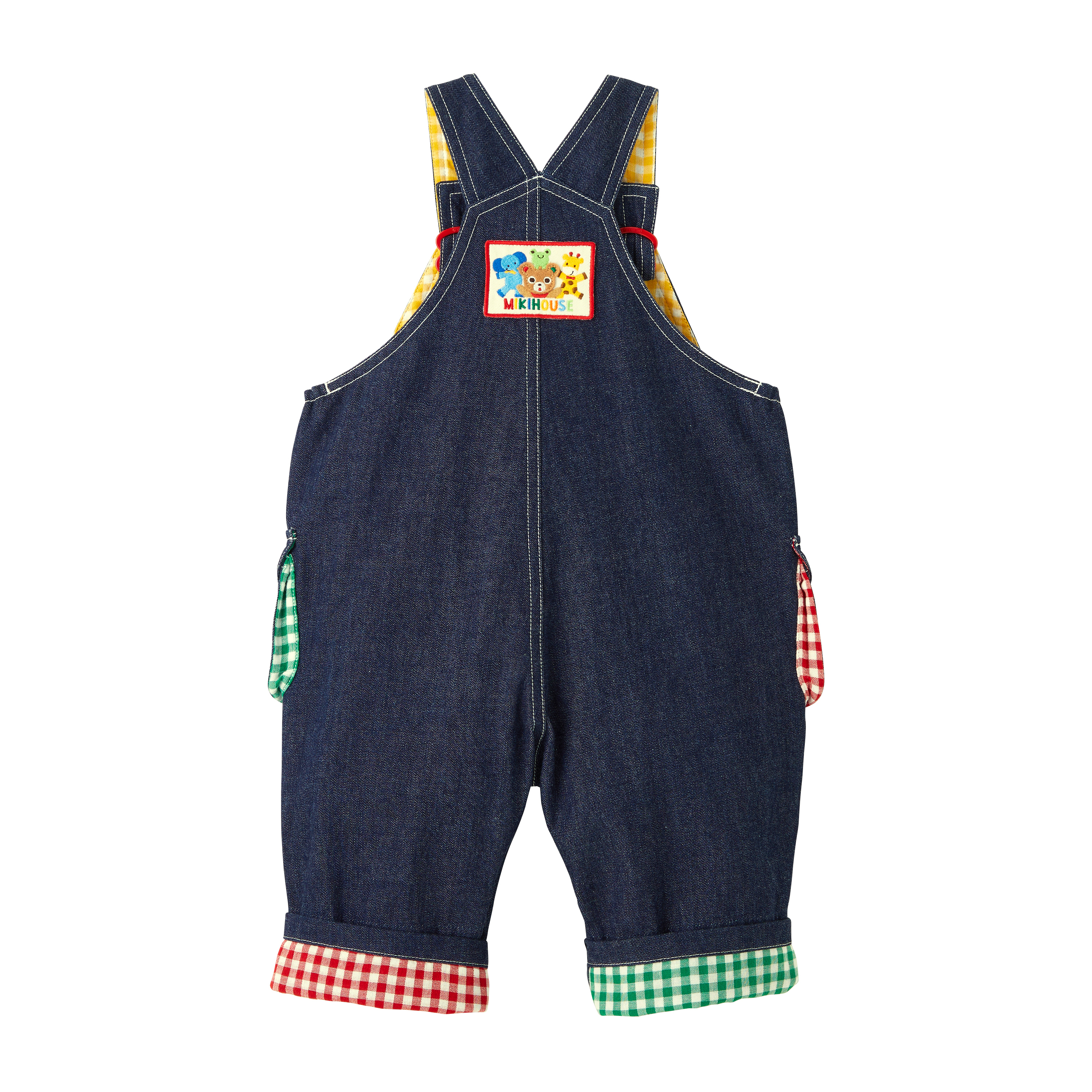 Miki House 彩色小熊吊帶褲子