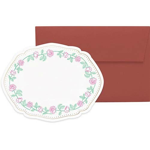 玫瑰 活版印刷便箋信封組 小卡片｜日本 EL COMMUN