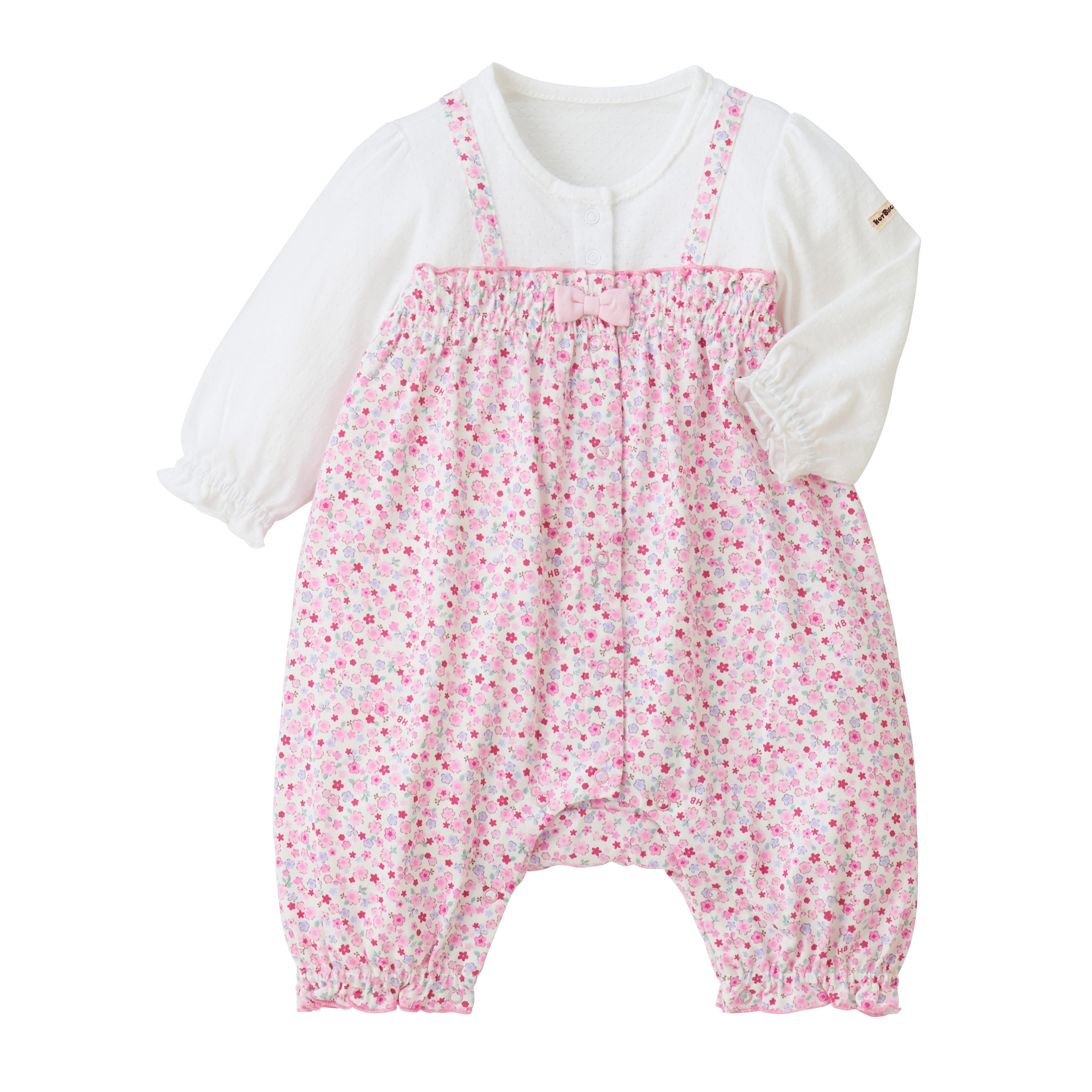 碎花假兩件連體服