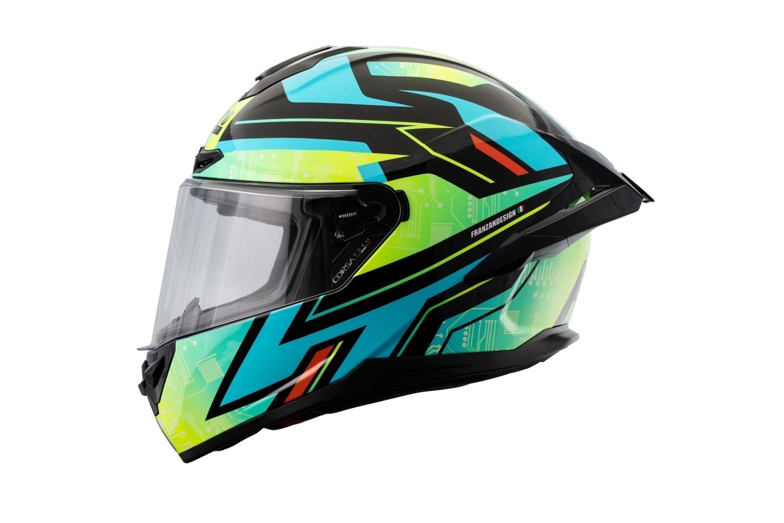 LUBRO CORSA TECH 彩繪 新銳黃 全罩 大鴨尾