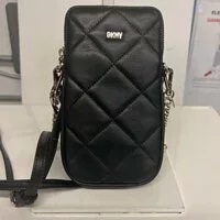 [S] DKNY R03EBK88 GRAMERCY PHONE BAG,BLACK/GOLD, 794278973417 (SD312)