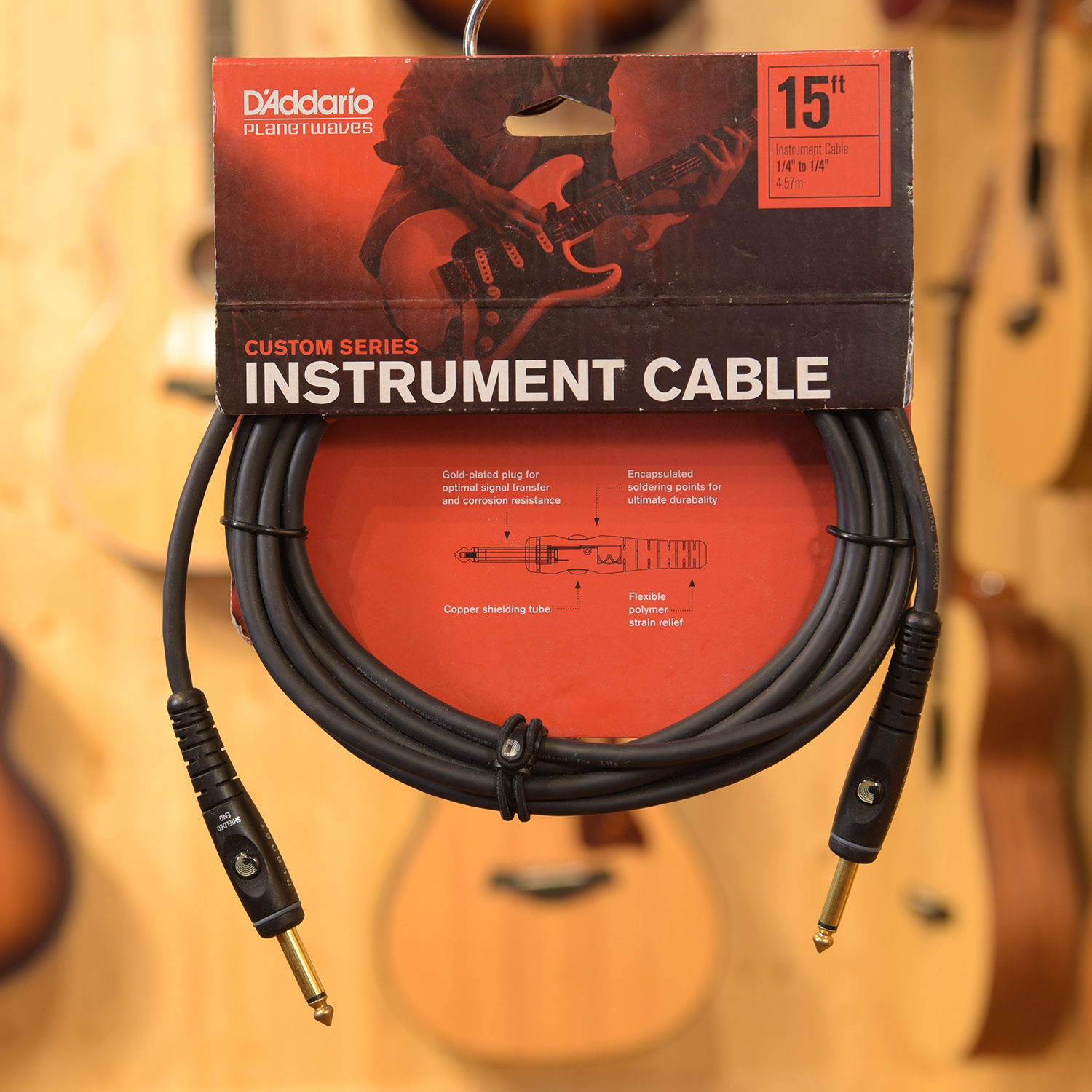 美國 Planet Waves PW-G Custom 導線 雙直頭 Custom  10呎/15呎//20呎