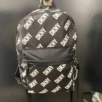 [S] DKNY V3210104 all over LOGO BACKPACK,BLACK/WHITE, 755405777131 (SD322)