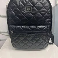 [S] DKNY R11KEM54 MAYA QUILTED NYLON BAG,BLACK/BLACK, 794278541623 (SD323)