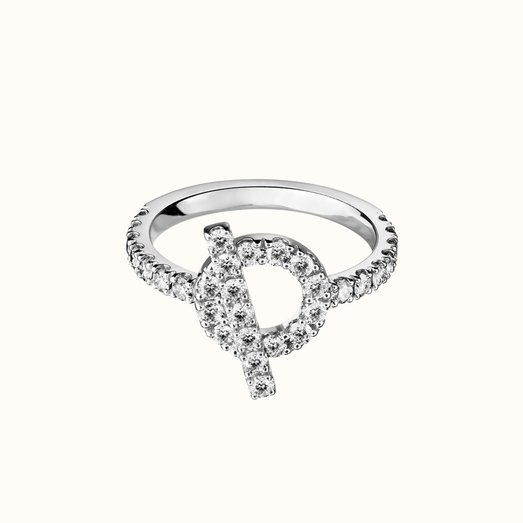 全新HERMES 小Q戒指54碼 18K白金 鑽石 H219610B #BRAND NEW #香榭站正品