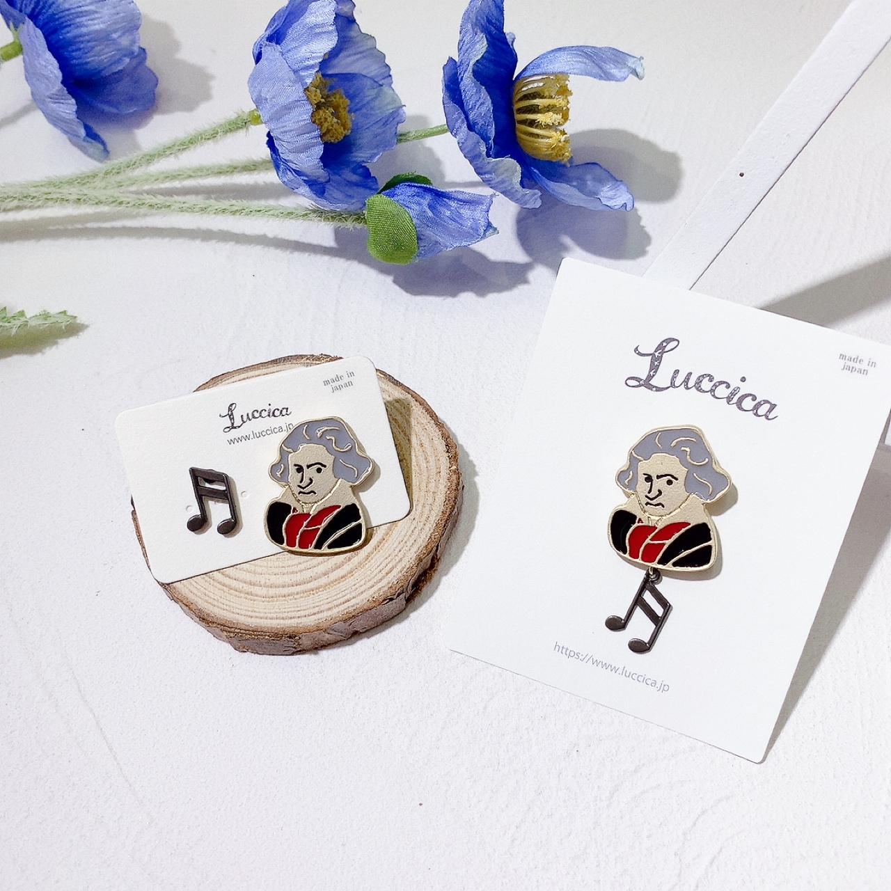 Luccica 貝多芬耳環/心口針