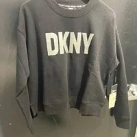 [S] DKNY EXPLODED LOGO SWEATSHIRT,BLACK/SILVER, DPT7974-BSV (SD333)