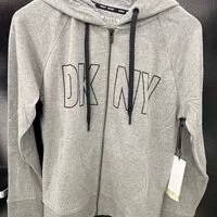 [S] DKNY OUTLINE LOGO CROPPED HOODIE,HEATHER GREY, DP2J9137-HGR (SD346)